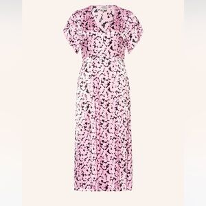 Pink and Black Floral Maxi Dress